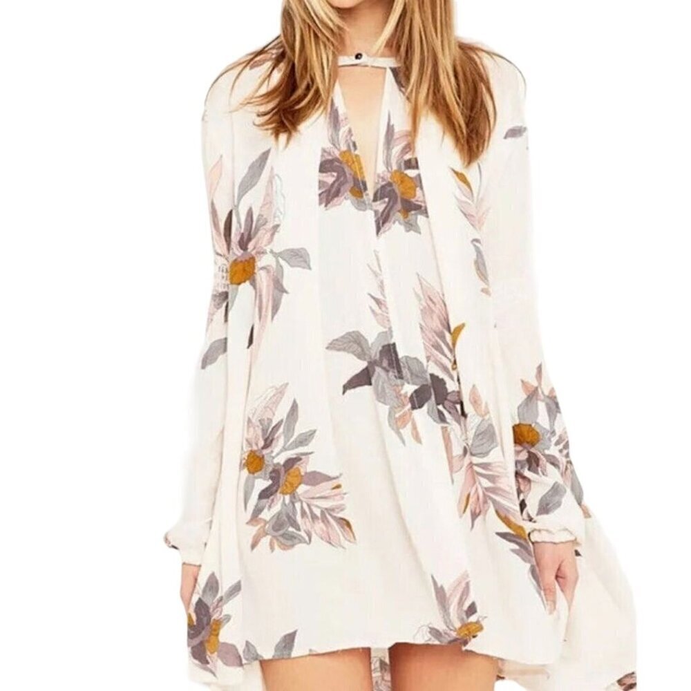 Free People Tree Swing Electric Orchard Choker Mini Tunic Dress Size XS Retail $
